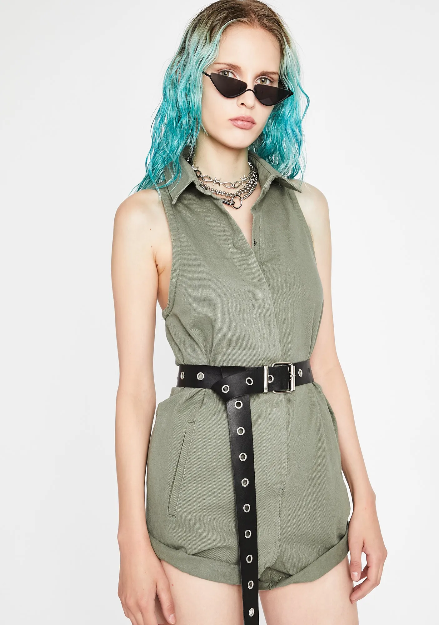 Sunday's Cool Denim Romper sold by Dolls Kill product image thumbnail 2