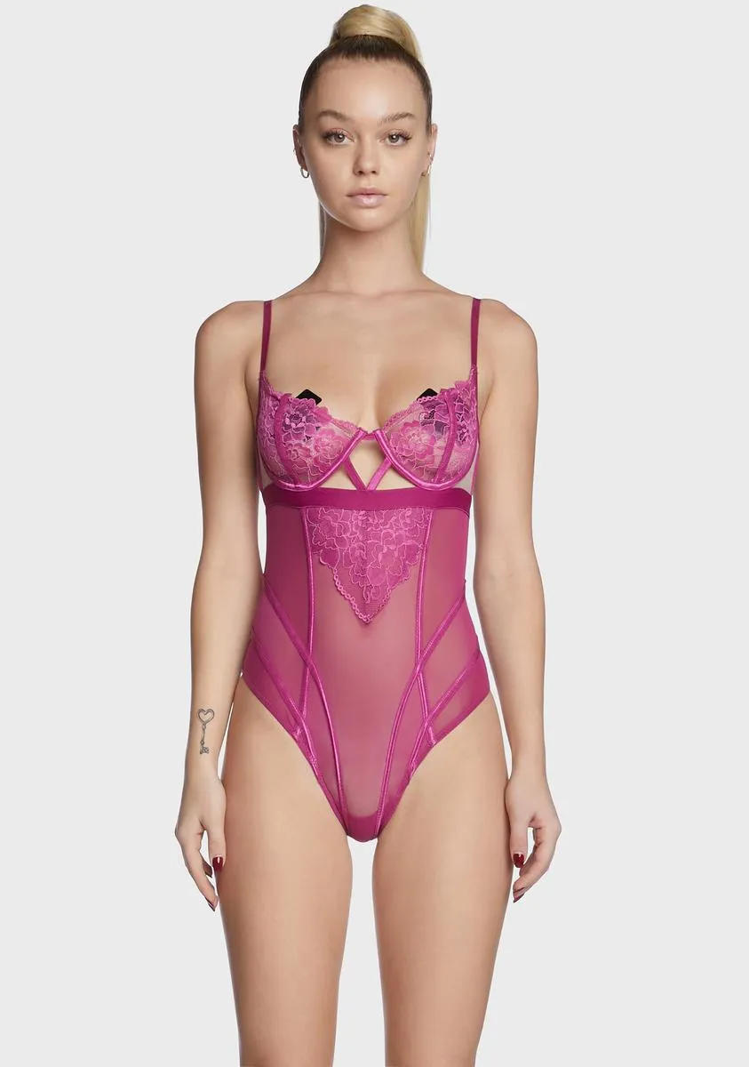 Comfort And Wine Lace Teddy sold by Dolls Kill