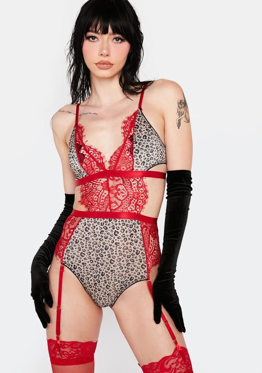 Flame Tame Your Thoughts Lingerie Set sold by Dolls Kill