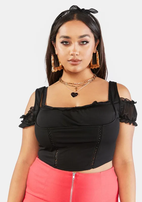 Plus Shoulda Coulda Corset Crop Top sold by Dolls Kill
