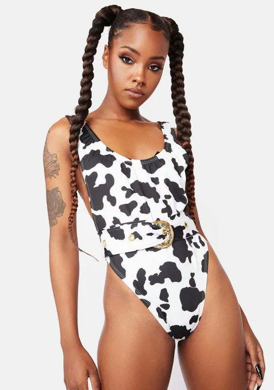 Cow Print Venus One Piece sold by Dolls Kill