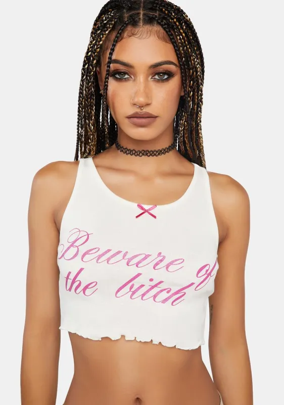 Beware Of The B Crop Top made by Dolls Kill