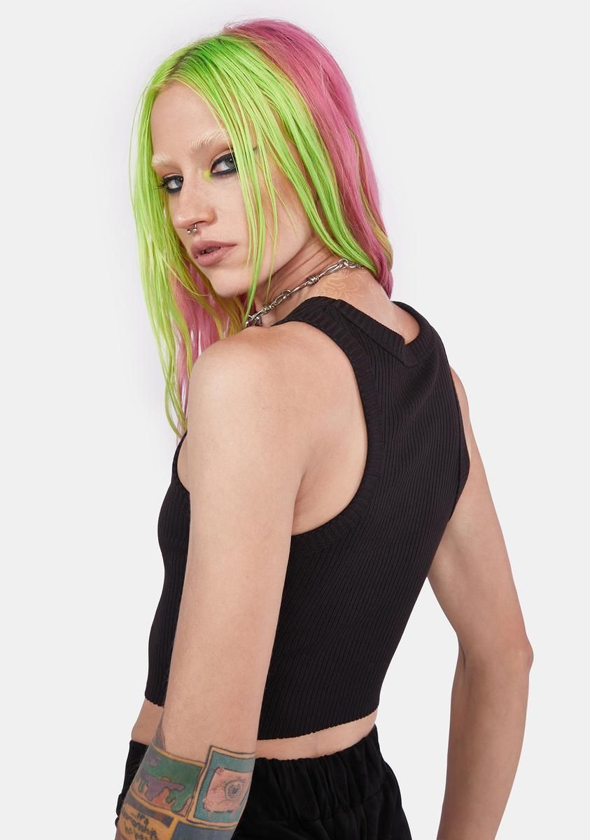 Dark Slay Life Ribbed Crop Tank sold by Dolls Kill product image thumbnail 4