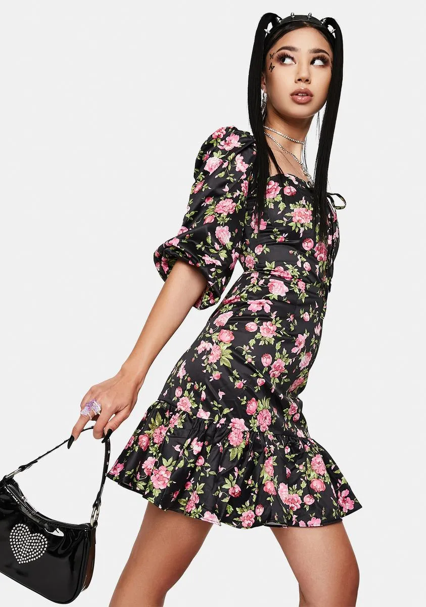 Floral Peplum Hem Milkmaid Dress sold by Dolls Kill product image thumbnail 2