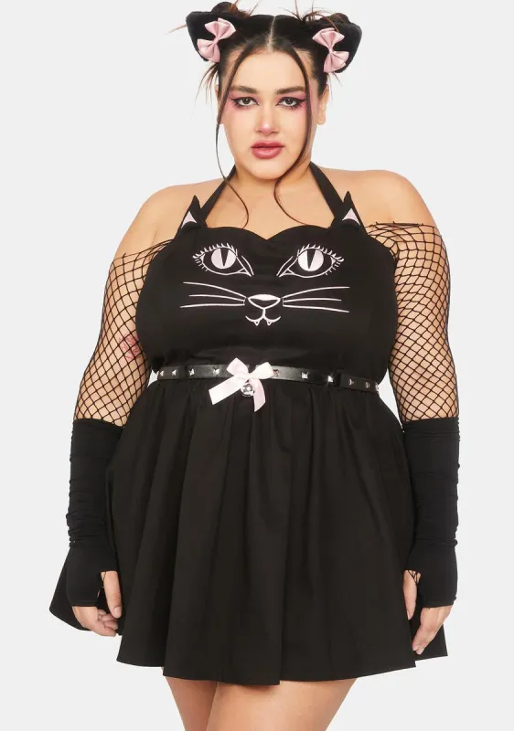 Plus Here Kitty Mini Dress sold by Dolls Kill