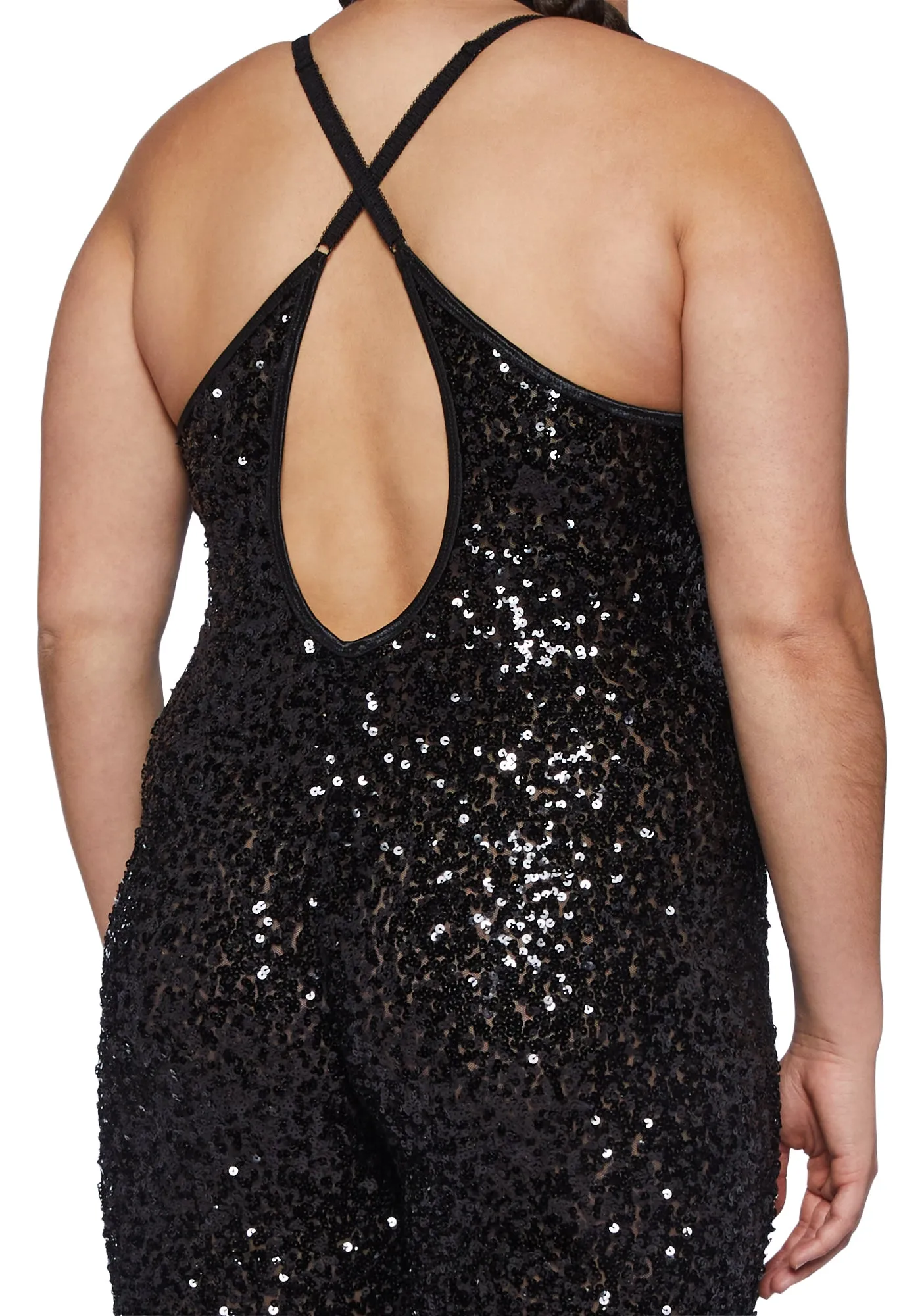 Plus Sparkle Nights Sequin Jumpsuit- Black sold by Dolls Kill product image thumbnail 2