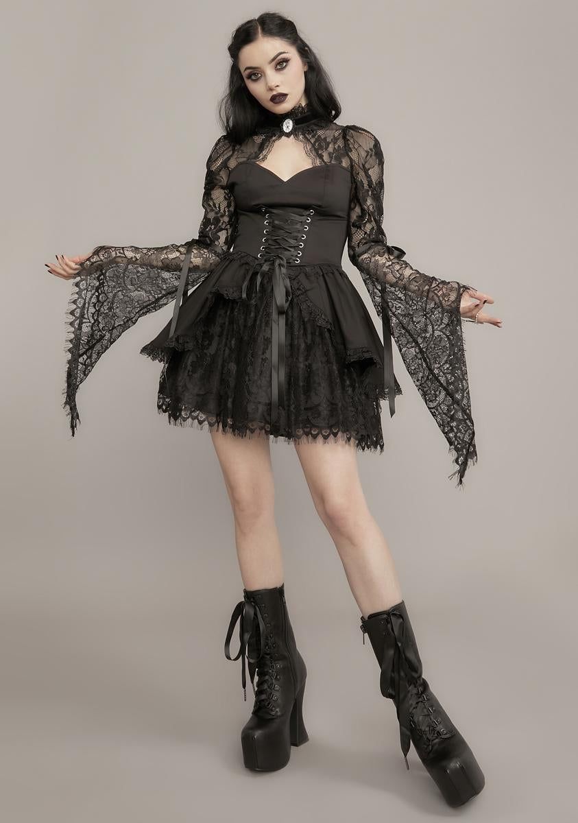 Lights Go Out Lace Mini Dress sold by Dolls Kill product image thumbnail 3