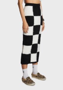 Proper Selfie Checkered Midi Skirt sold by Dolls Kill