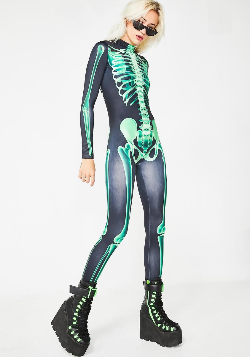 Acid Bones Skeleton Catsuit sold by Dolls Kill product image thumbnail 5
