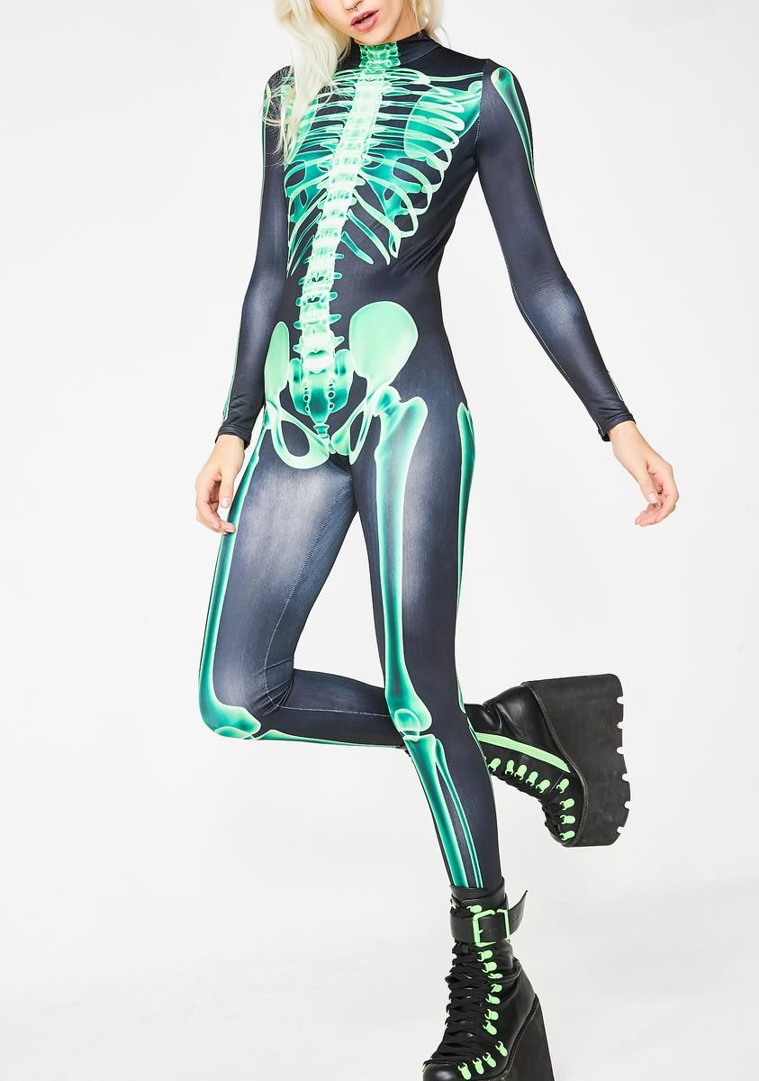 Acid Bones Skeleton Catsuit sold by Dolls Kill product image thumbnail 4