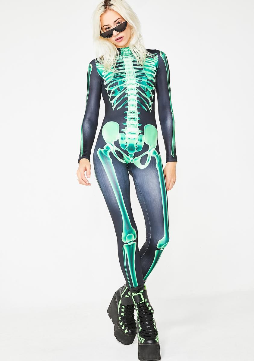 Acid Bones Skeleton Catsuit sold by Dolls Kill