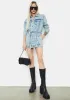 World Of Trouble Belted Denim Jacket sold by Dolls Kill