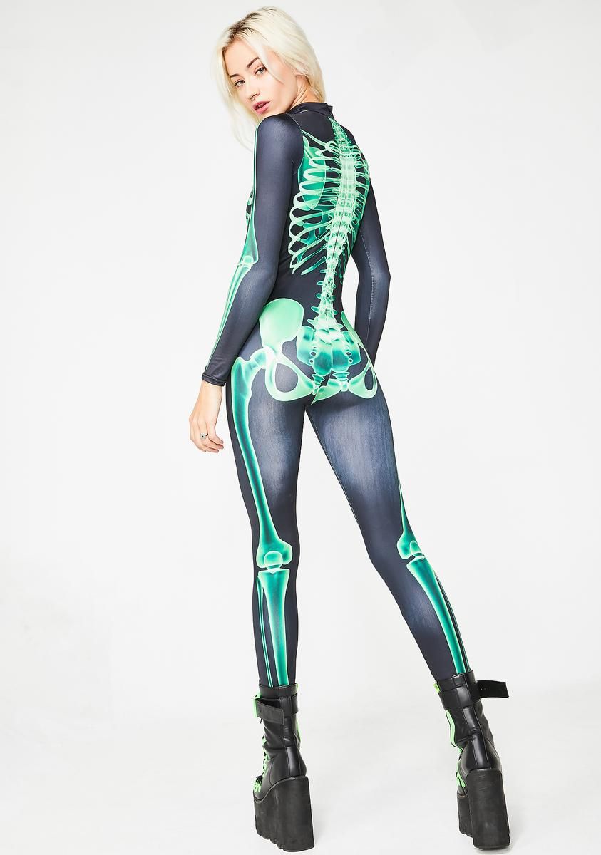 Acid Bones Skeleton Catsuit sold by Dolls Kill product image thumbnail 2
