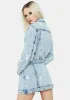 World Of Trouble Belted Denim Jacket sold by Dolls Kill