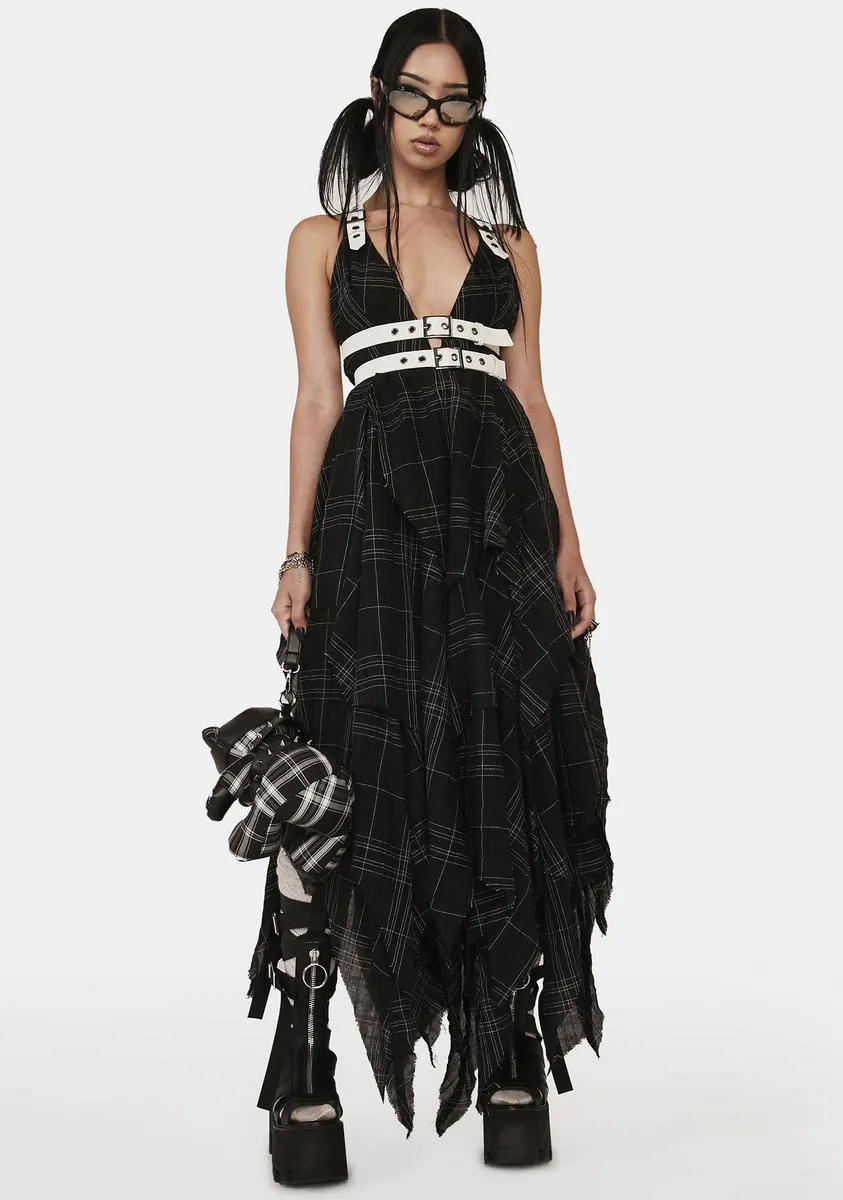 Distortion Plaid Midi Dress sold by Dolls Kill product image thumbnail 4