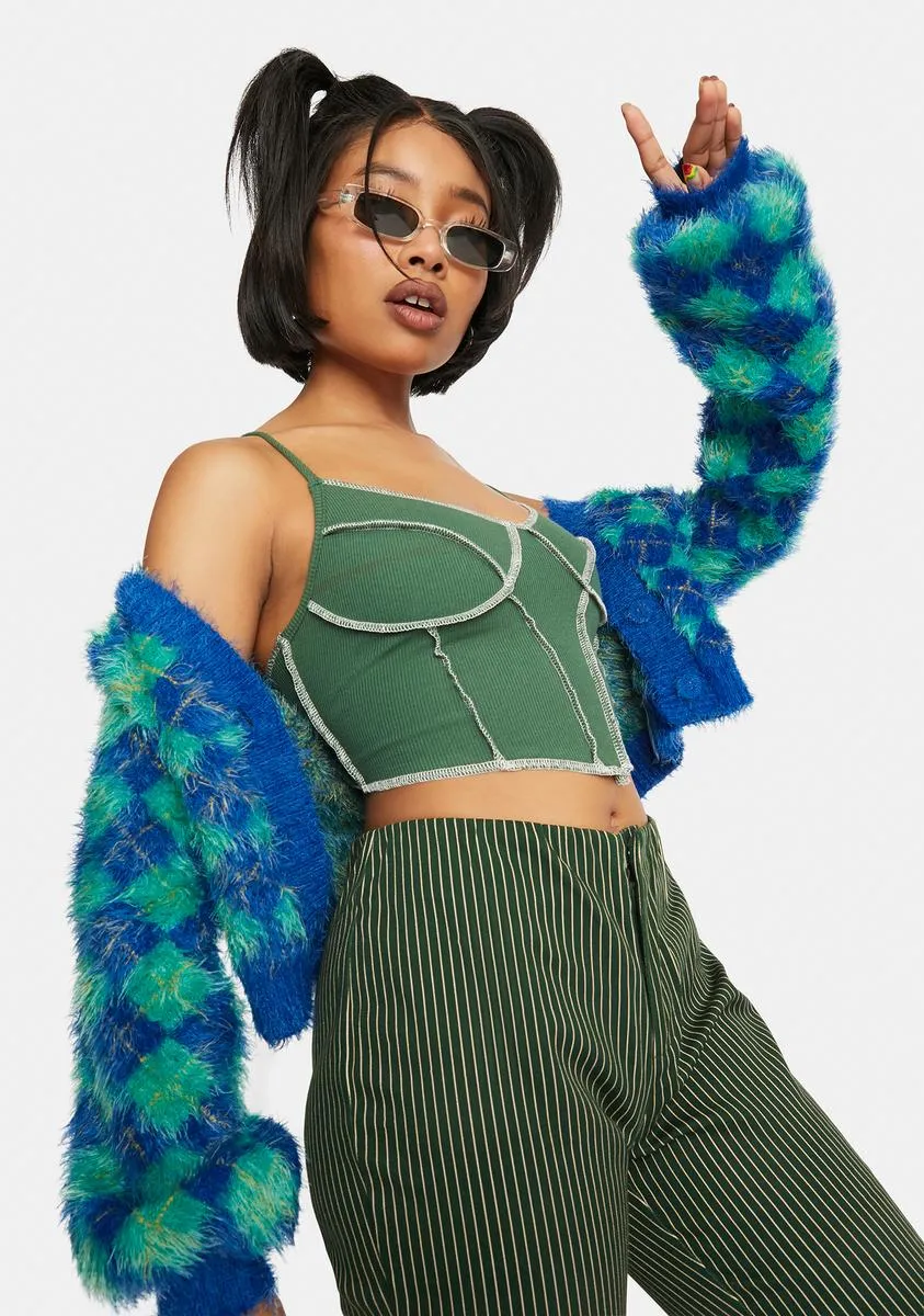 Dark Green Crop Tank sold by Dolls Kill product image thumbnail 2