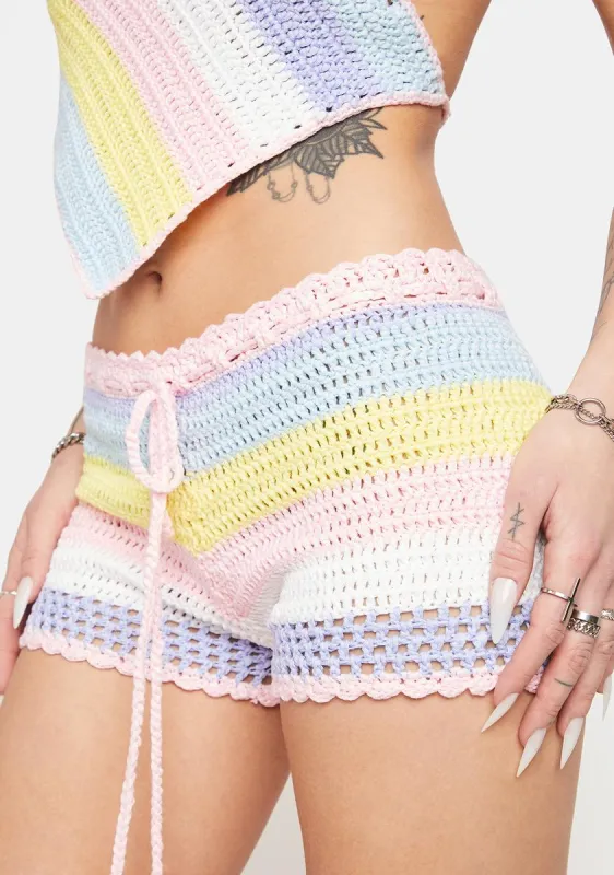 Come Back Crochet Shorts sold by Dolls Kill