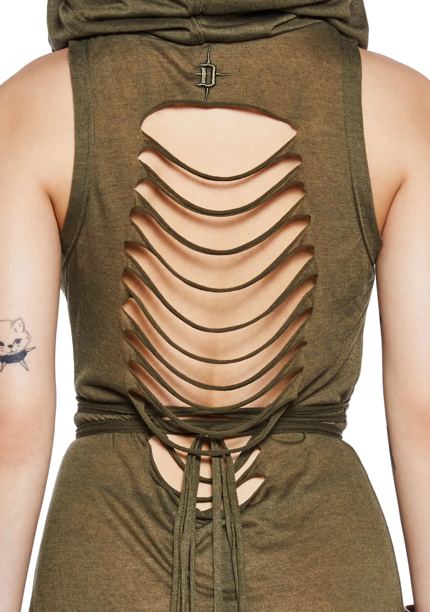 Echo Sheer Hooded Mini Dress - Green sold by Dolls Kill product image thumbnail 5