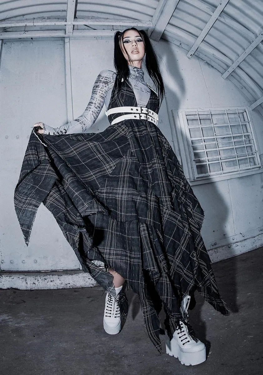Distortion Plaid Midi Dress sold by Dolls Kill product image thumbnail 5