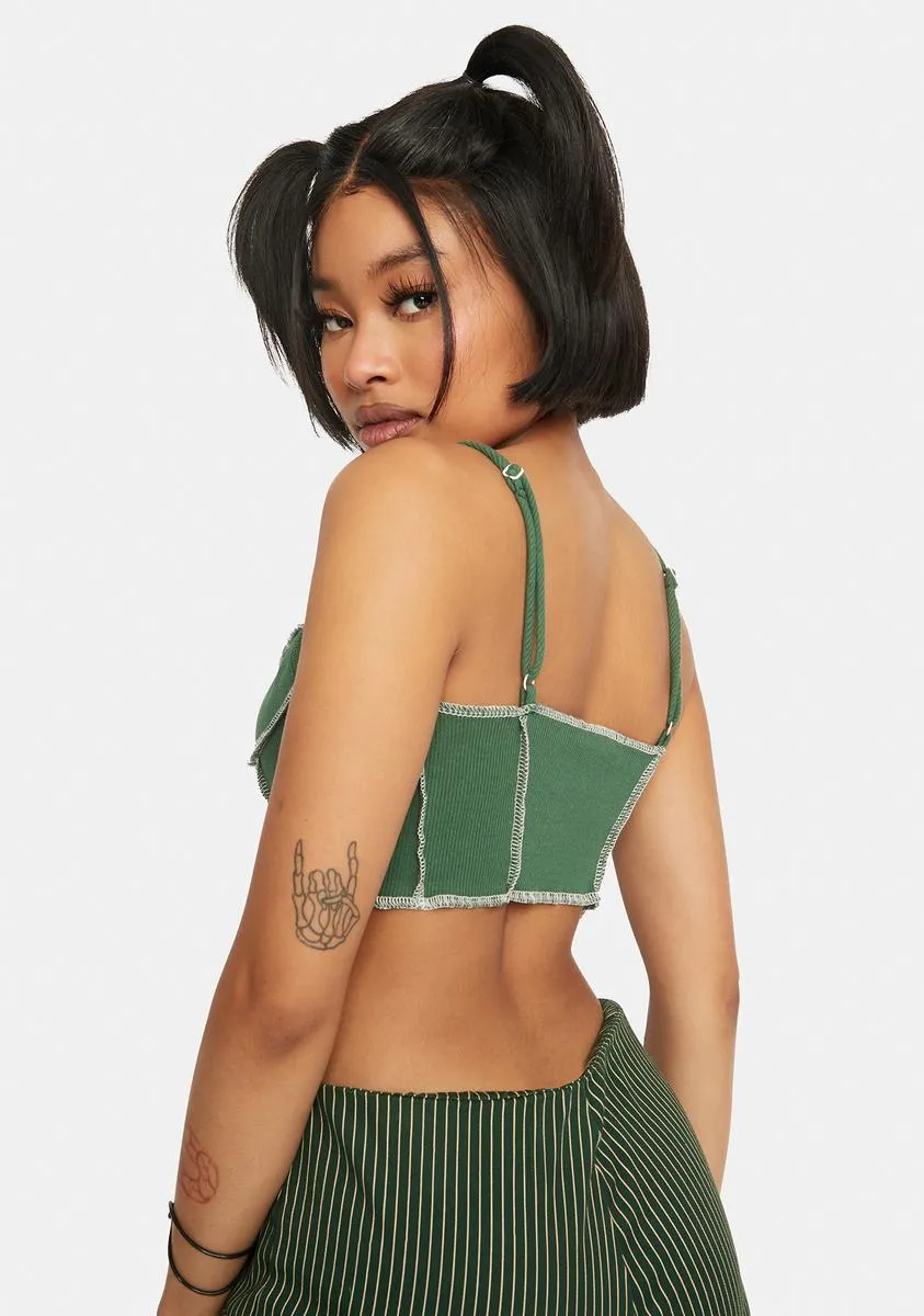 Dark Green Crop Tank sold by Dolls Kill product image thumbnail 4
