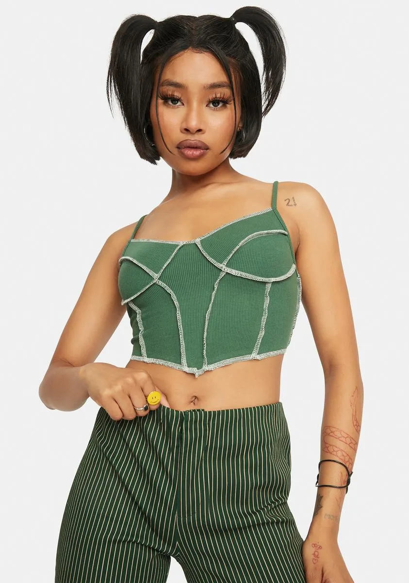 Dark Green Crop Tank sold by Dolls Kill