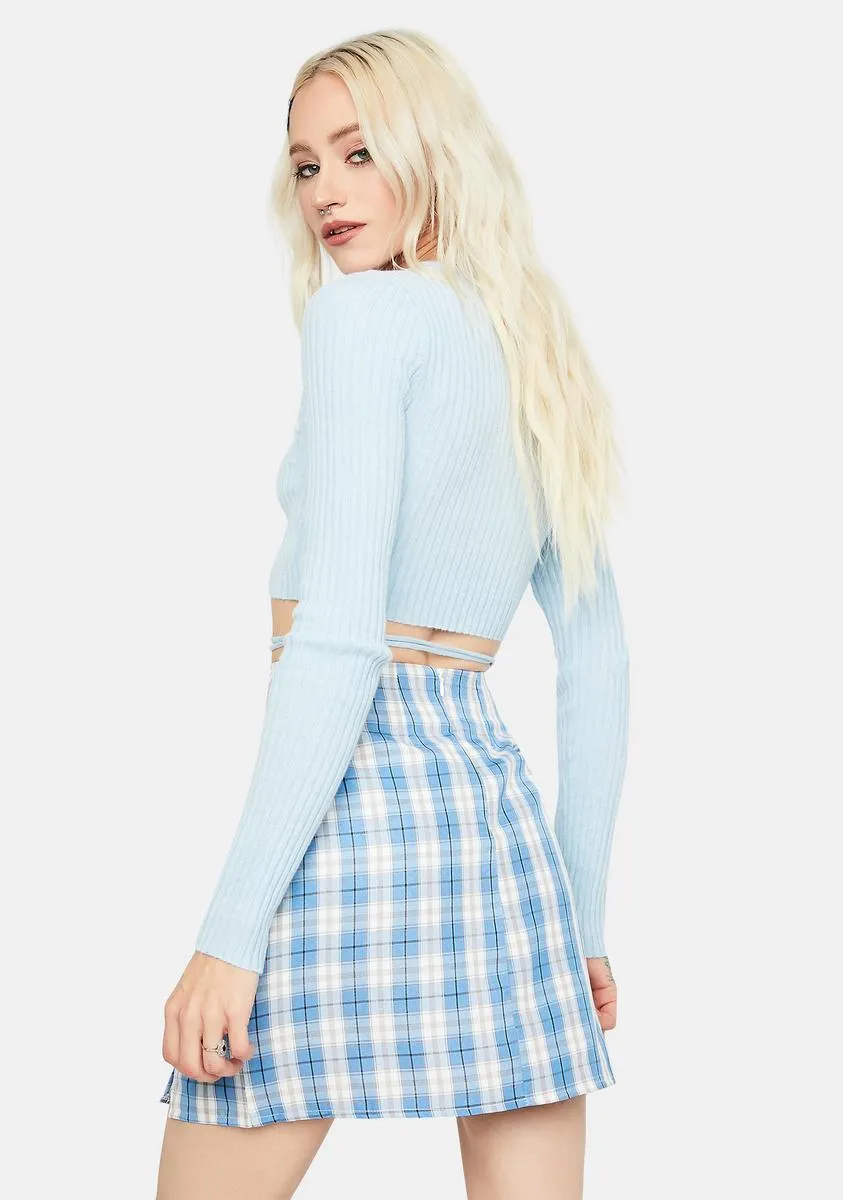 Aqua Playful in Plaid Mini Skirt sold by Dolls Kill product image thumbnail 4