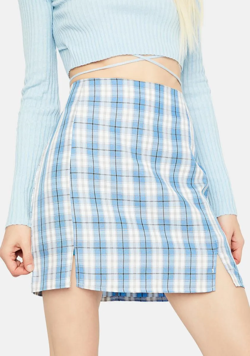Aqua Playful in Plaid Mini Skirt sold by Dolls Kill