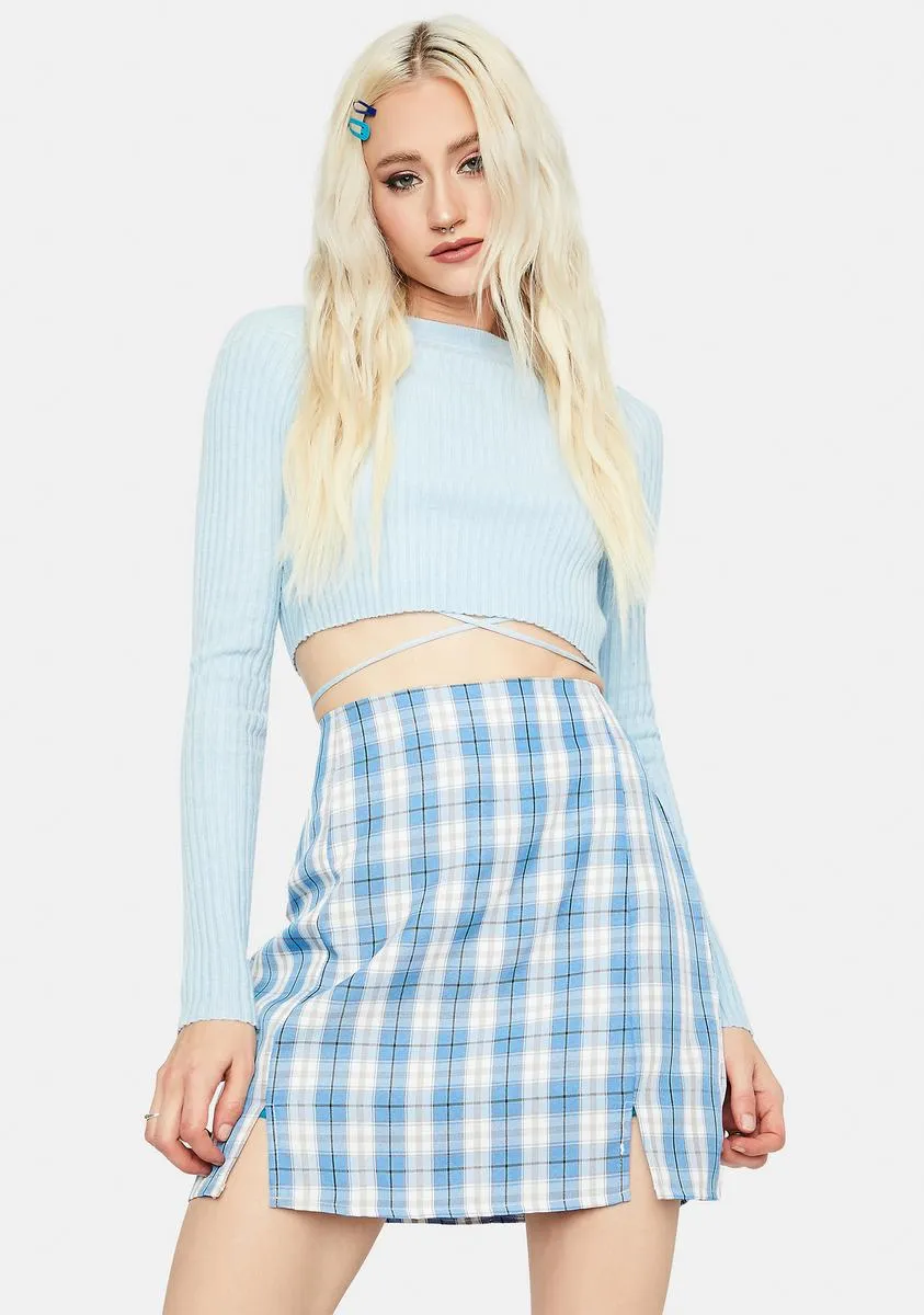 Aqua Playful in Plaid Mini Skirt sold by Dolls Kill product image thumbnail 2