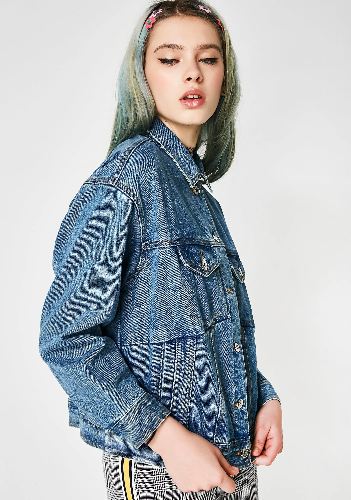 Stop Thinking Denim Jacket sold by Dolls Kill product image thumbnail 4