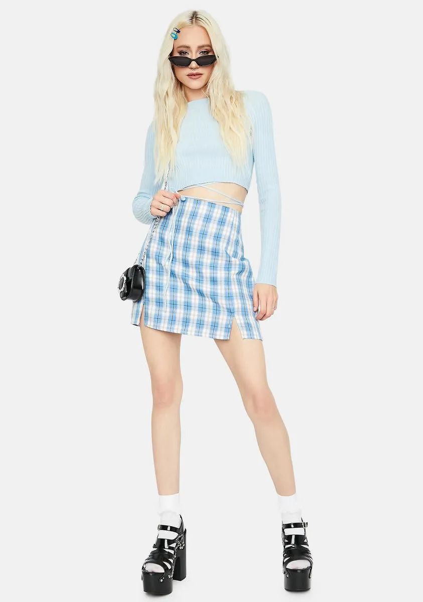 Aqua Playful in Plaid Mini Skirt sold by Dolls Kill product image thumbnail 3