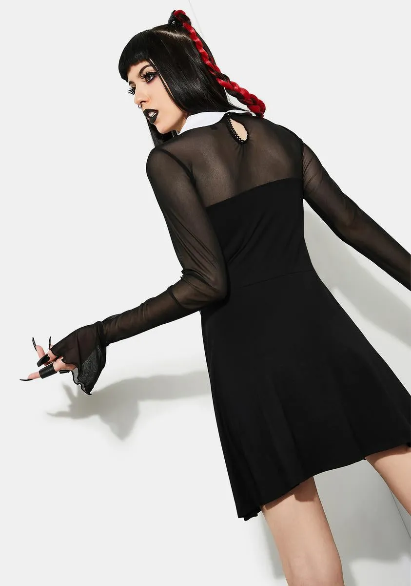 Touch Of Darkness Mesh Skater Dress sold by Dolls Kill product image thumbnail 4