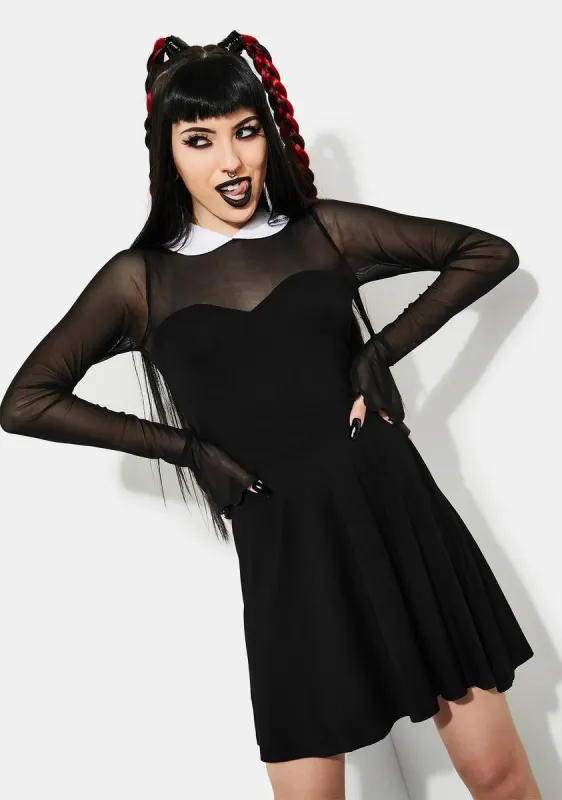 Touch Of Darkness Mesh Skater Dress sold by Dolls Kill