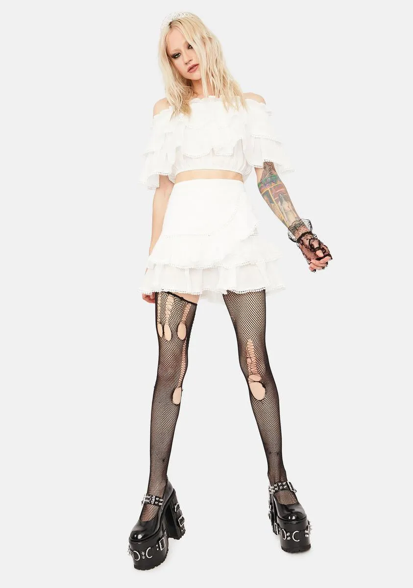 Dare Bnb Ruffle Off Shoulder Skirt Set sold by Dolls Kill product image thumbnail 3