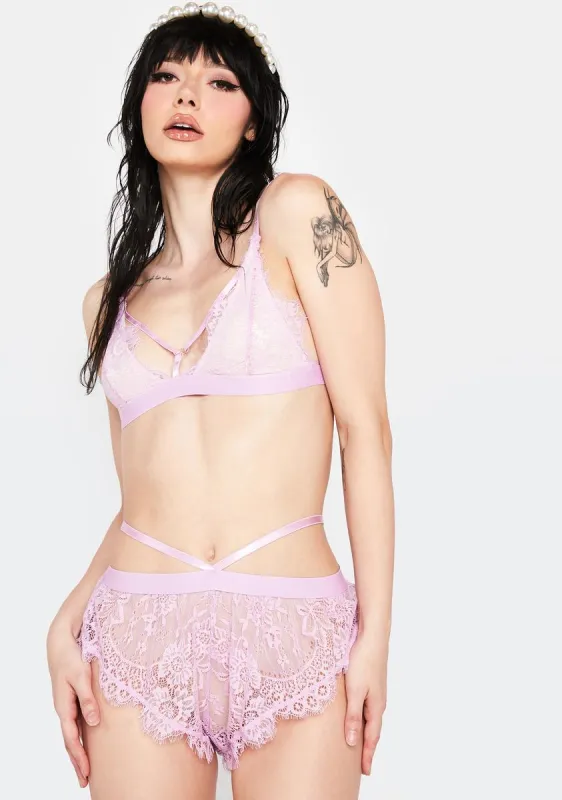 Girly Street Lace Strappy Lingerie Set sold by Dolls Kill