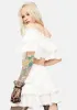 Dare Bnb Ruffle Off Shoulder Skirt Set sold by Dolls Kill