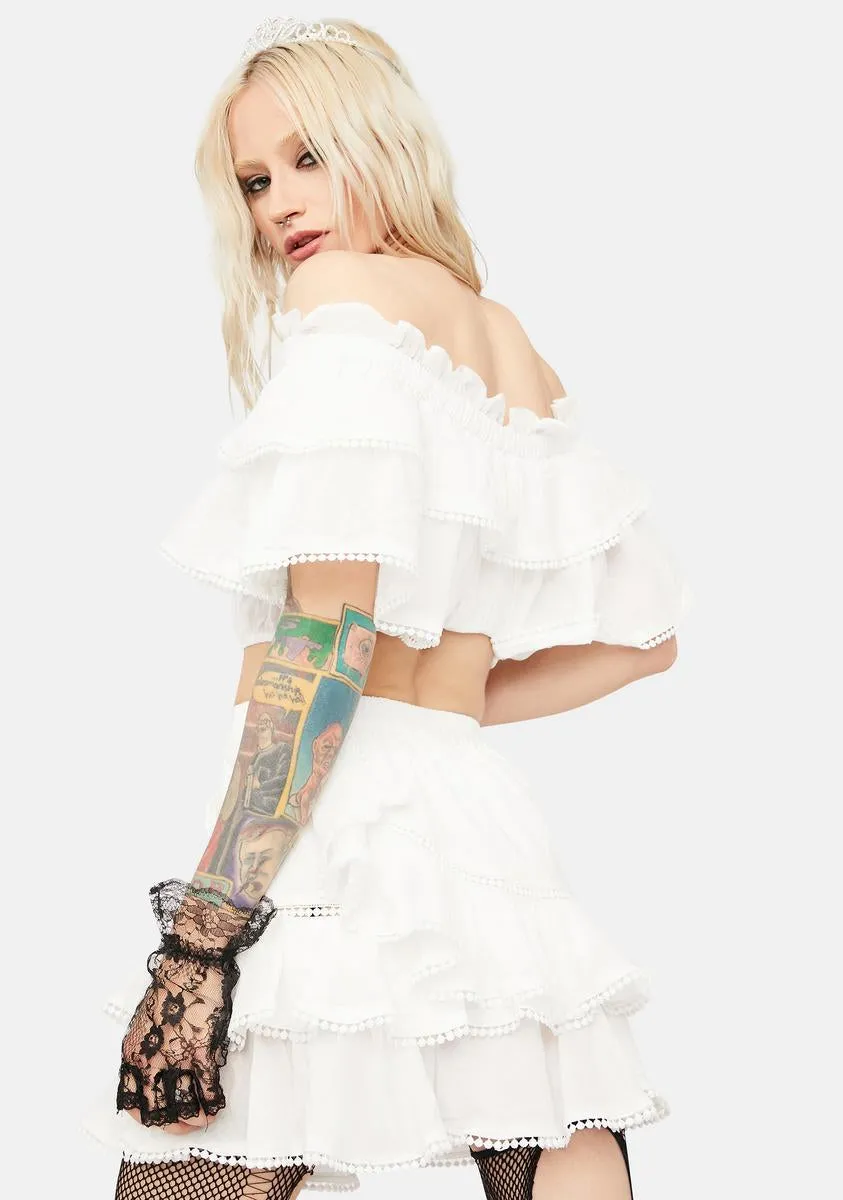 Dare Bnb Ruffle Off Shoulder Skirt Set sold by Dolls Kill product image thumbnail 4