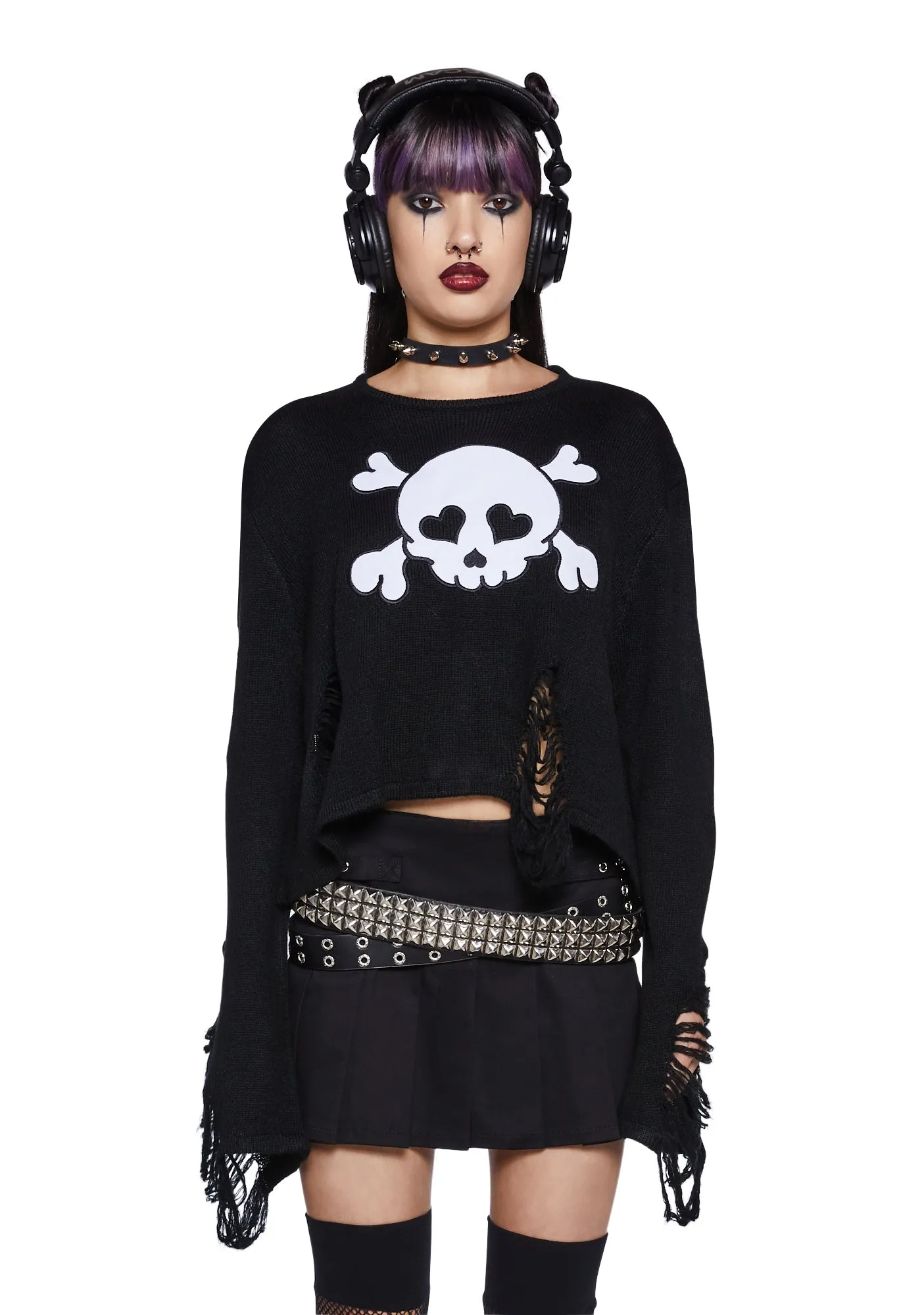 Dead Wrong Skull Sweater sold by Dolls Kill