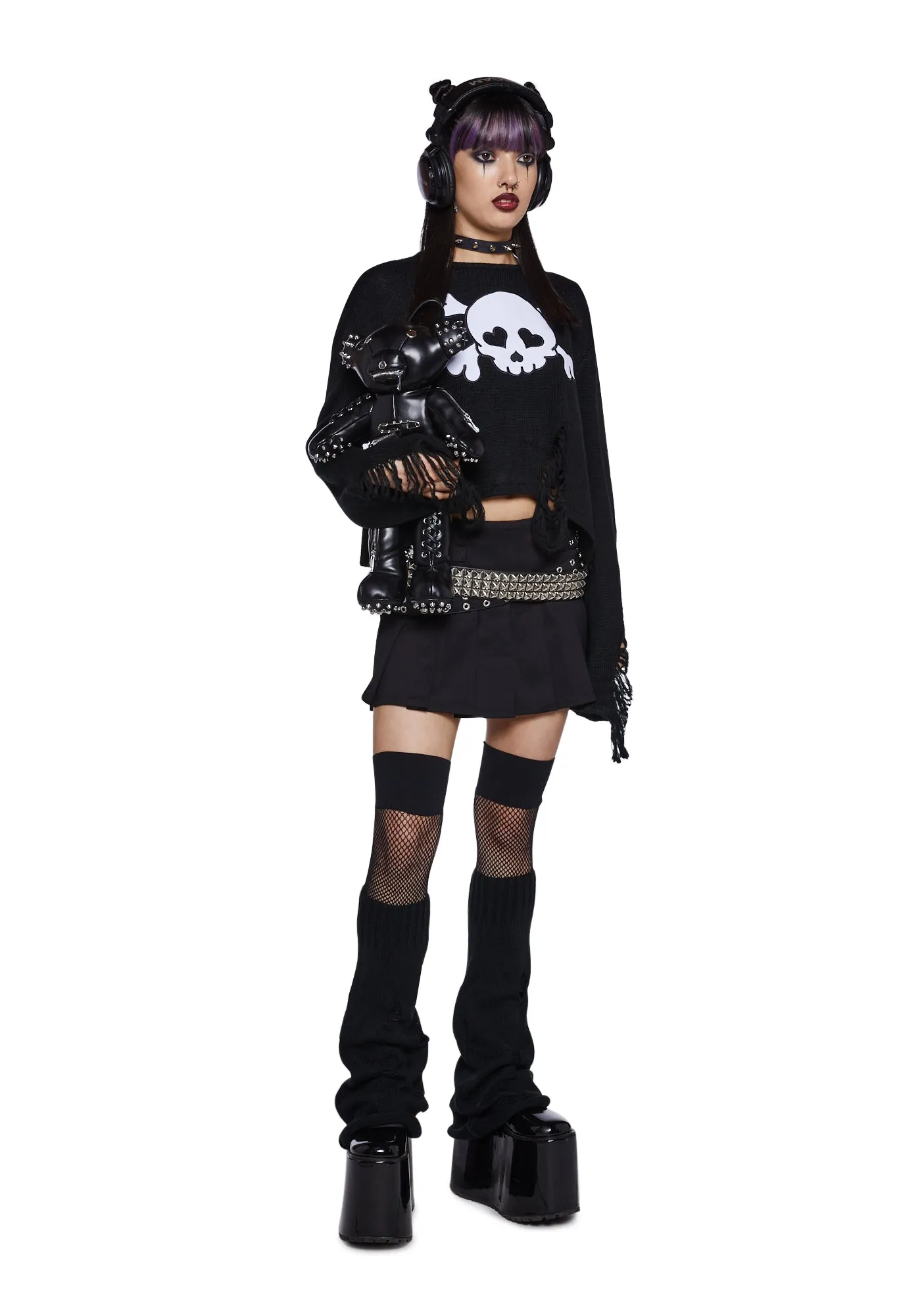 Dead Wrong Skull Sweater sold by Dolls Kill product image thumbnail 2