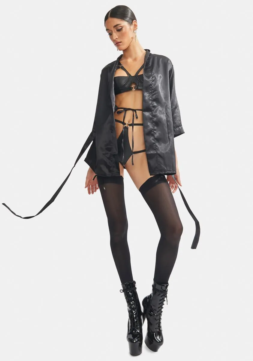 Noir Alone With U Satin Robe sold by Dolls Kill product image thumbnail 3