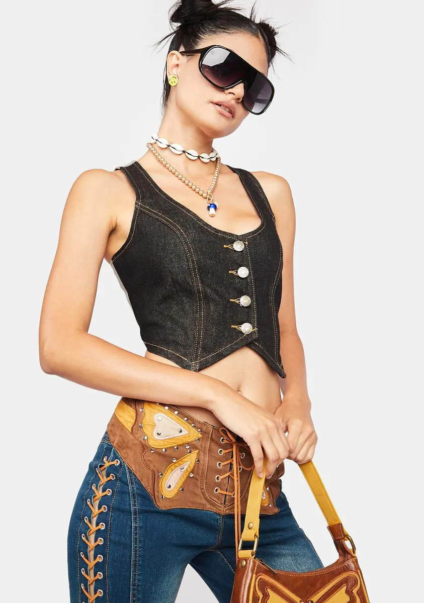 Orb Denim Waistcoat sold by Dolls Kill product image thumbnail 2