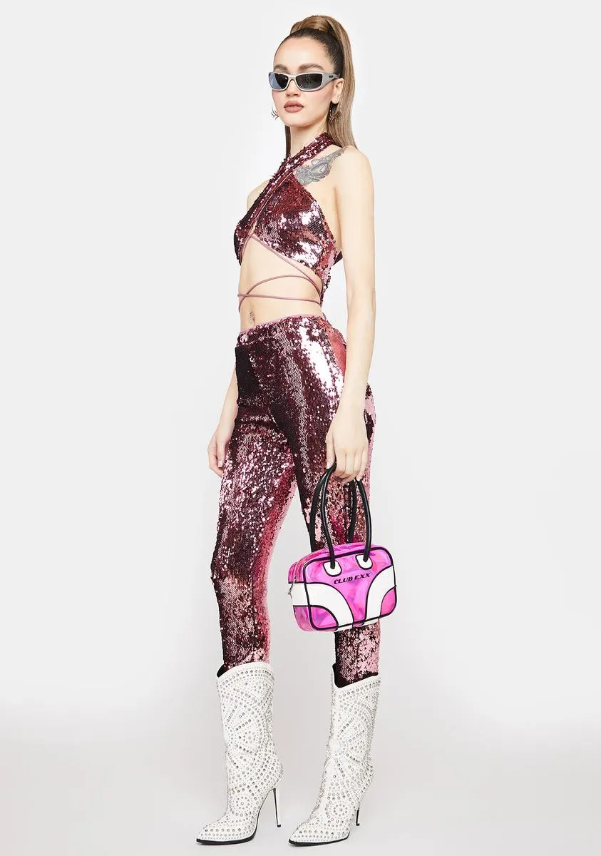 Mauve As You Please Sequin Pants Set sold by Dolls Kill product image thumbnail 3