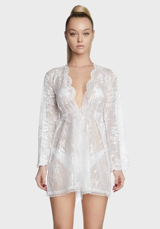 Naughty Morning Lace Robe sold by Dolls Kill