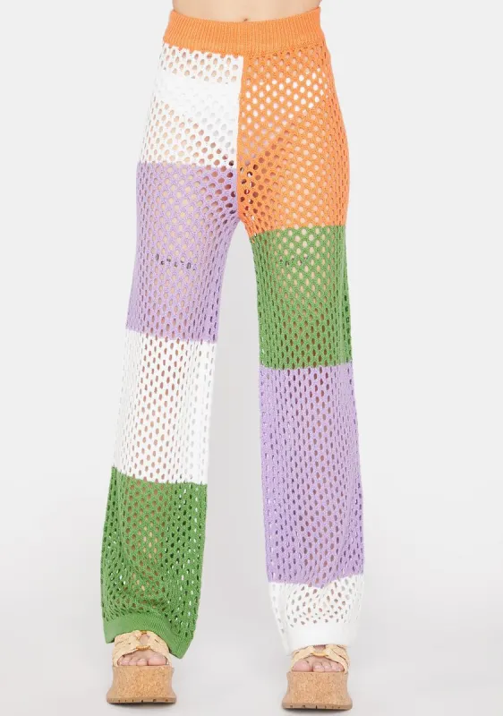 Lavender Make A Bet Crochet Pants sold by Dolls Kill