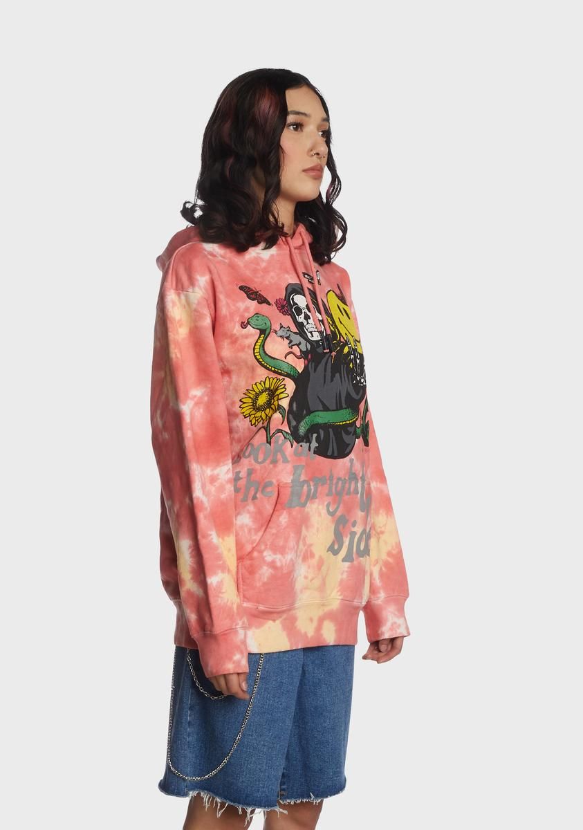 Look At The Bright Side Tie Dye Hoodie sold by Dolls Kill product image thumbnail 3