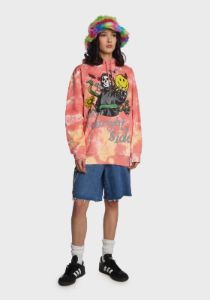 Look At The Bright Side Tie Dye Hoodie sold by Dolls Kill