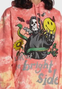 Look At The Bright Side Tie Dye Hoodie sold by Dolls Kill