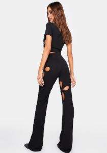 Black O-Ring Pants Set sold by Dolls Kill
