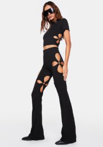 Black O-Ring Pants Set sold by Dolls Kill