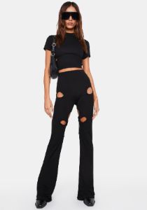 Black O-Ring Pants Set sold by Dolls Kill