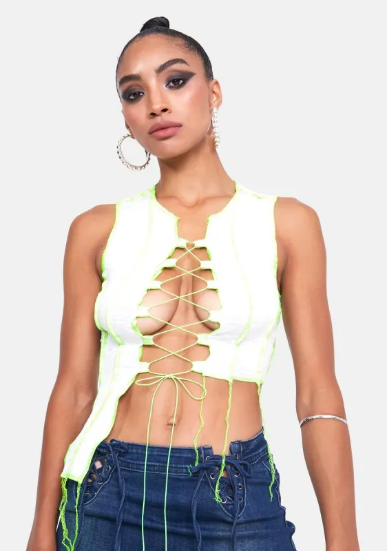 Daytime Lust Contrast Stitch Top sold by Dolls Kill